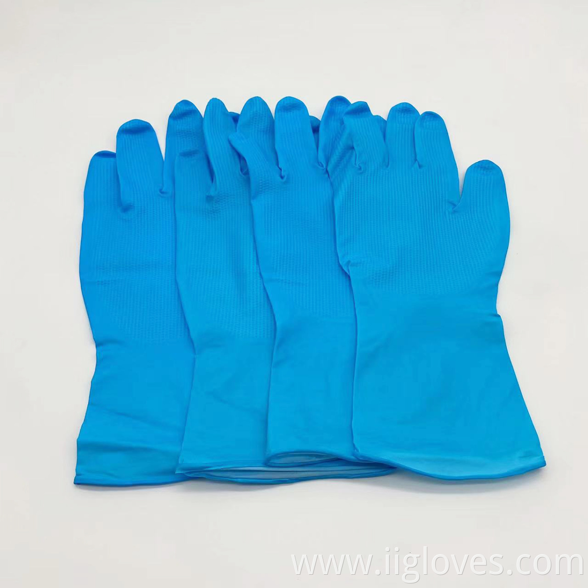 32 cm Length Blue Nitrile Gloves Heavy Duty Oil Acid Alkali Resistant 12 Inch Nitrile Gloves